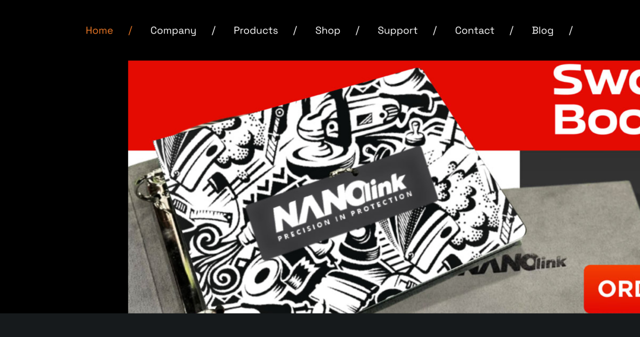NanoLink USA home page showing the NANOlink PPF swatch book release